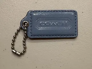 Coach Light Blue Leather hang Tag thumbnail 1