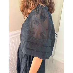 Hofmann‎ Copenhagen Isabella Black Floral Organza Puff Sleeve Dress 40 A/B Cup thumbnail 6