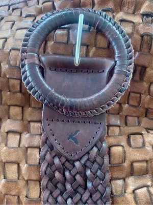 AMERICAN EAGLE Brown Leather Braided Belt thumbnail 5