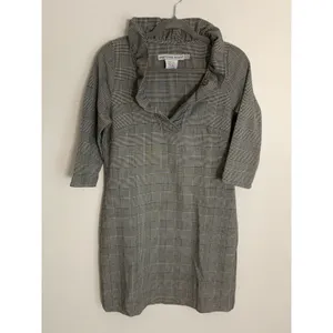 Gretchen Scott Ruff Neck Wall Street plaid‎ dress size small thumbnail 3