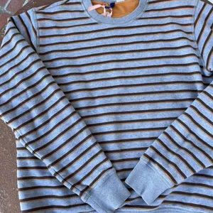 H&M men’s striped gray crewneck sweatshirt thumbnail 1