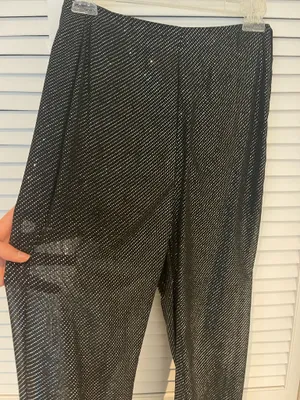 Zara Black Glitter Sheer Pants thumbnail 7