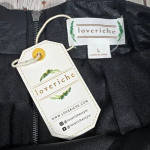 LoveRiche Belted Black Faux Leather Mini Skirt‎ L NWT thumbnail 4