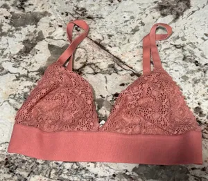 Lively Bralette Mauve Pink Lace Triangle Cups Small Wireless thumbnail 1