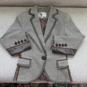Lucy Paris Striped Blazer S Pinstripe Y2K Academia Preppy Fall Riding Jacket thumbnail 1