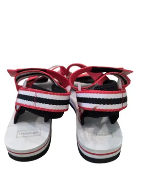 Hunter Women's Adjustable Striped Sandals UK 6 US size 8 Red/White/Black thumbnail 6