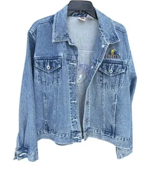 Vintage Looney Tunes Tweety Bird Denim Jacket XL Blue Embroidered Trucker thumbnail 1