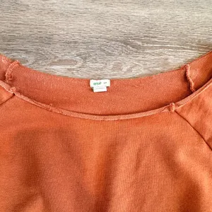 Aerie Long Sleeve French Terry Romper Burnt Orange Terracotta Boat‎ Neck Small S thumbnail 3