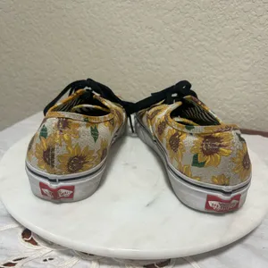 VANS Authentic Canvas White Sunflower Dots Lace-Up Low Top Sneakers Shoe… thumbnail 2