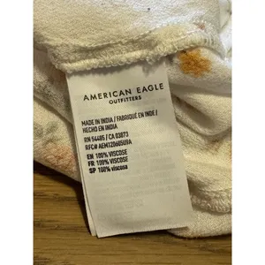 American Eagle Shirt Womens Medium White Short Sleeve V Neck Hook & Eye‎ Closure thumbnail 4