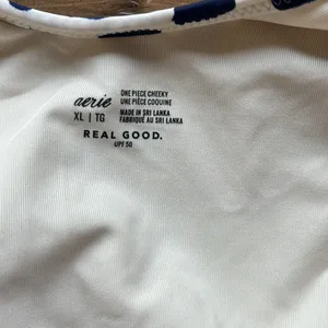 Aerie Swim One Piece in Navy and Cream thumbnail 2