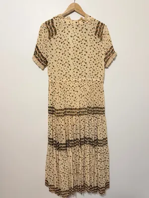 Free People Rare Feeling Pleated Maxi Dress In Neutral Size Small Floral thumbnail 9