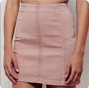 Free People Modern Femme Dusty Rose Denim Mini Skirt‎ thumbnail 1