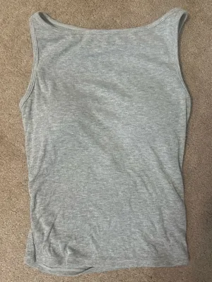 Klassy Network Heather Gray Ribbed Scoop Tank thumbnail 1