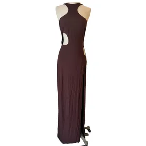 Riot Swim Capri Coverup Maxi Dress L Cut Out Halter Open Back Resort Beach NWT‎ thumbnail 3