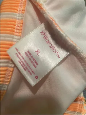 Xhilaration Striped Peach One-Piece Swimsuit thumbnail 3