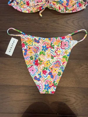 Pacsun Swim Mila Textured Curtain High Cut Bikini Bottom & Top Large - C27-115 thumbnail 6