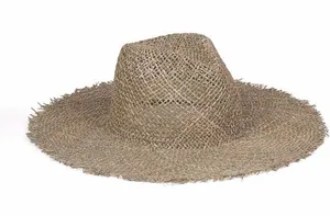 Lack of Color Women's Sunnydip Fray Woven Seagrass Fedora - Small 55cm thumbnail 1
