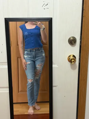 Harley Davidson blue button up tank shirt  thumbnail 2
