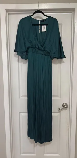 Teal Satin Jumpsuit thumbnail 1