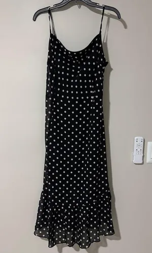 Petal & Pup Francesca Midi Dress Size L Black Polka Dot thumbnail 1