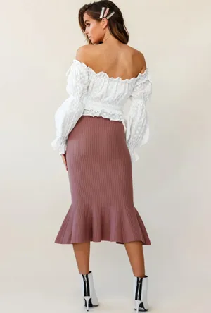 Indikah Selfie Leslie Skirt Midi Antique Rose Flare  thumbnail 3