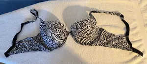 Black & White Zebra Print Underwire Bra - Women's Support thumbnail 1