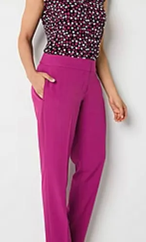 Evan Picone Black Label Vibrant Pink Straight Leg Pants thumbnail 1