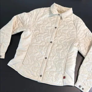Woolrich Womens Ivory Quilted Puffer Jacket XS Cream Button Front 2306‎ Moccasin thumbnail 1