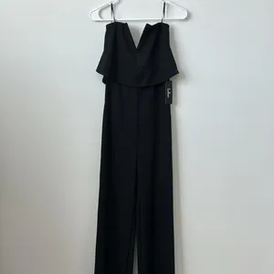 Lulu’s Power of Love Black Strapless Jumpsuit Size: M thumbnail 6