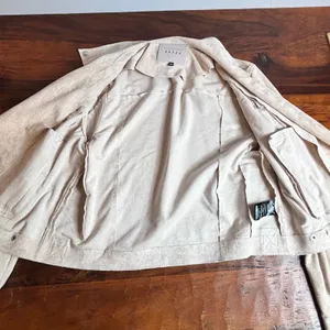 BLANKNYC Womens Tan Suede Moto Jacket Faux Leather Zip Up Size L‎ thumbnail 4