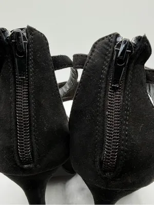 JustFab Kamryn Heels 7.5 Black Strappy Pointed Toe Stiletto Buckle Goth thumbnail 11
