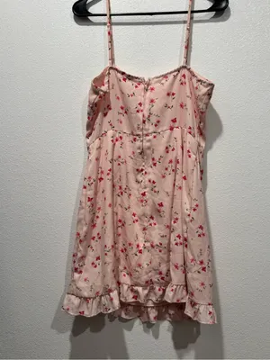 Altar’d State Blush Pink Floral Ruffle Mini Dress Size Large L thumbnail 9