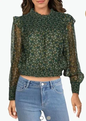 Roma Smocked Hi-Low Blouse thumbnail 1