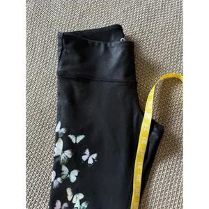 Alo Women's Yoga Goddess Leggings Black Ribbed Low Rise Butterfly Design Sz Xs thumbnail 9