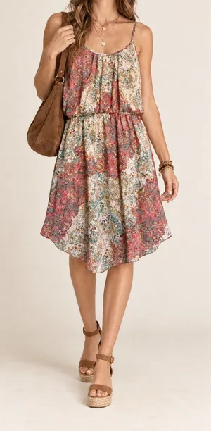 Vintage ANGIE Paisley Asymmetrical Dress NWT Small thumbnail 1