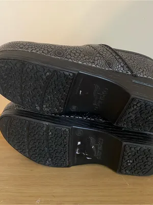 Dansko Professional Women's Black Geometric Leather Slip-On Clogs EU size 38 thumbnail 12