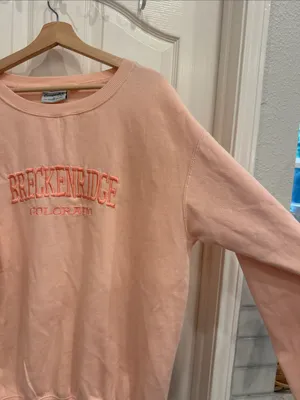 Breckenridge Colorado peach embroidered sweatshirt thumbnail 3