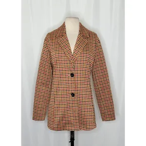 Anthropologie AVEC LES FILLES Longline Plaid Blazer Jacket Preppy Academia Small thumbnail 2