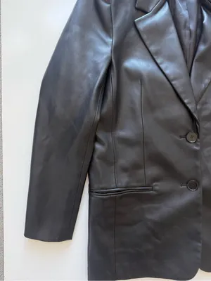 Zara Faux Leather Black Jacket Size Small thumbnail 5