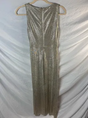 Lauren Ralph Lauren Gold Metallic Evening Gown / Arlenis metallized evening dres thumbnail 5