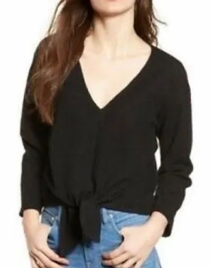 Madewell Black Textured Tie Blouse Top Women’s XL thumbnail 1
