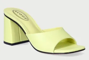 Yellow Block Heel Mule Sandal Size 8.5 thumbnail 1