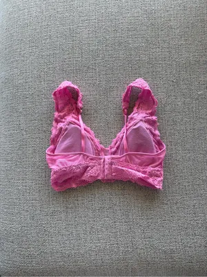 Aerie Real‎ Good Pink Floral Lace Bralette V-Neck Adjustable Straps Size S thumbnail 2