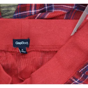 NEW Gap Body Womens Ribbed Holiday Jogger Pajama Pants G1249XLLMA Red Plaid S thumbnail 4
