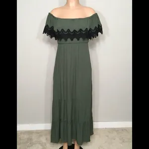 Romeo & Juliet couture olive green maxi dressNWOT thumbnail 9