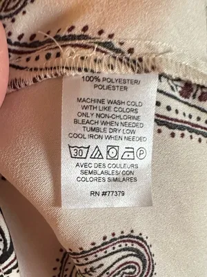 Ann Taylor Cream Paisley Button-Down Blouse Top M thumbnail 7