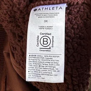EUC Athleta Tugga Fleece Zip Front Jacket Brown Size 3X thumbnail 9