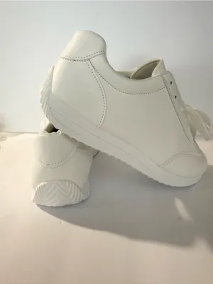 New Women White Leather Casual Shoes Low Top Sneakers Size EU 36 / US 6 No Box thumbnail 4