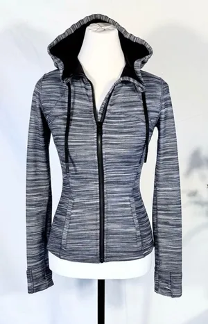 Lululemon Hooded Define Jacket Nulu Mini Space Dye Herringbone Heathered Sz 2 🧡 thumbnail 1